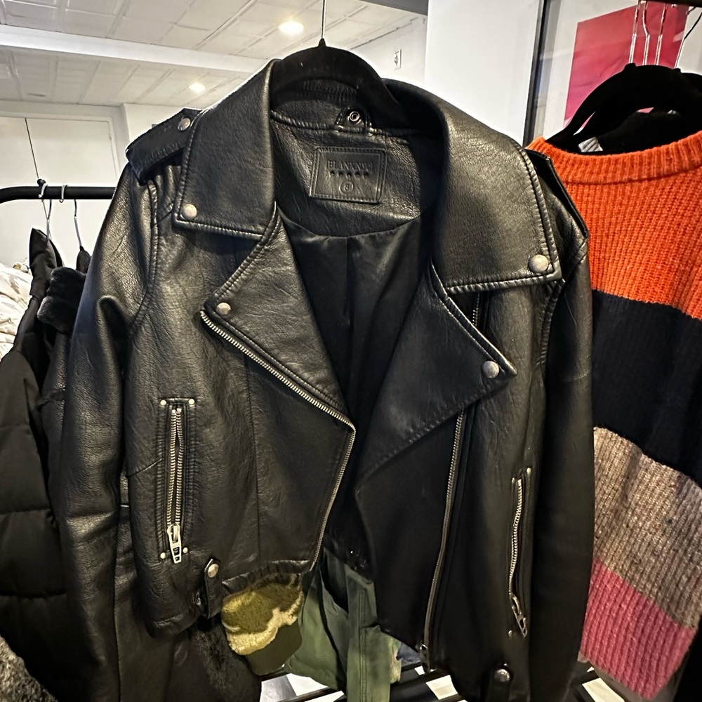 Black Blank NYC faux leather motorcycle jacket